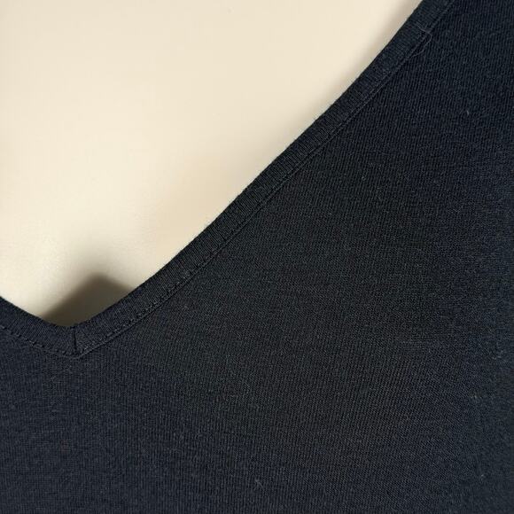 Old Navy Maternity Dress Size XS Solid Black V-neck Stretch Knit Maxi Length - Picture 3 of 10